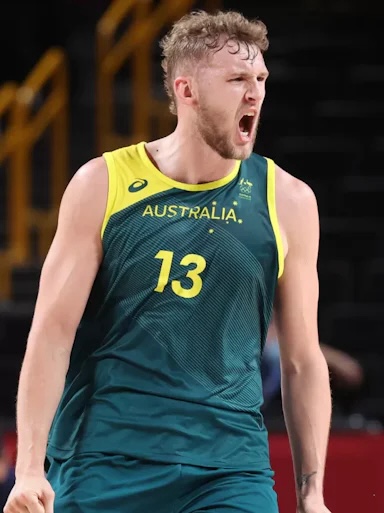 Basketball Player Jock Landale in Australia Olympic Jersey