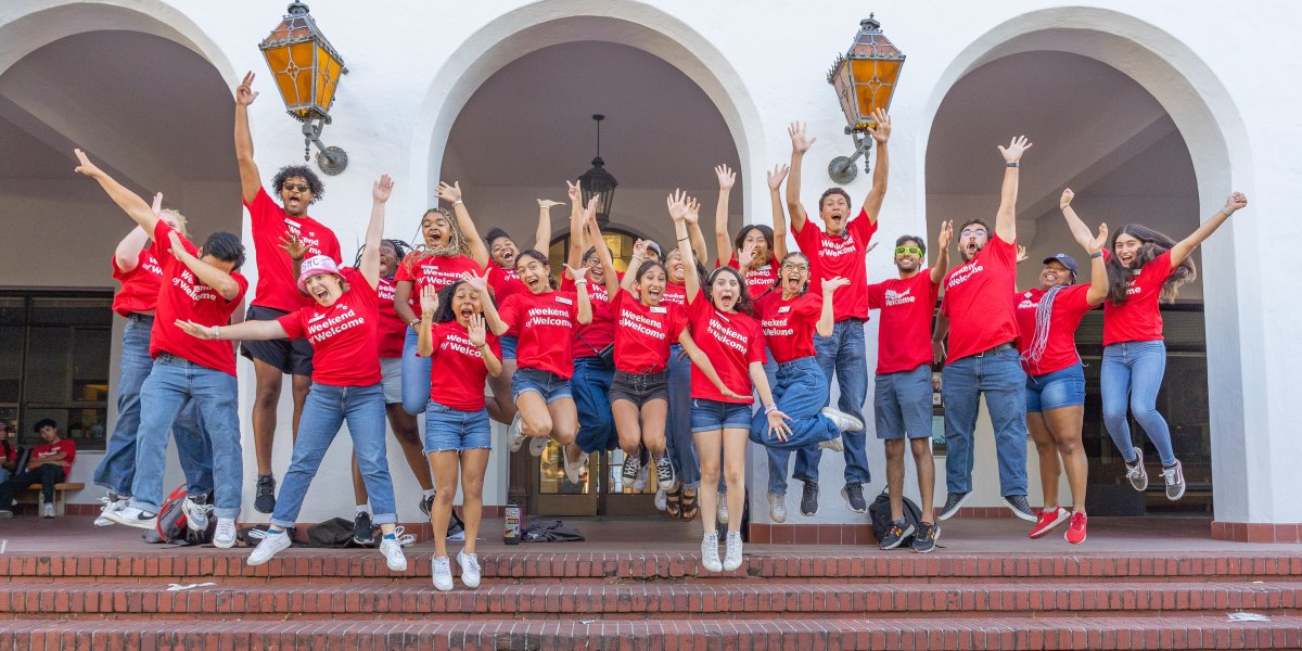 Saint Mary's Accounting Students Jumping at Weekend of Welcome