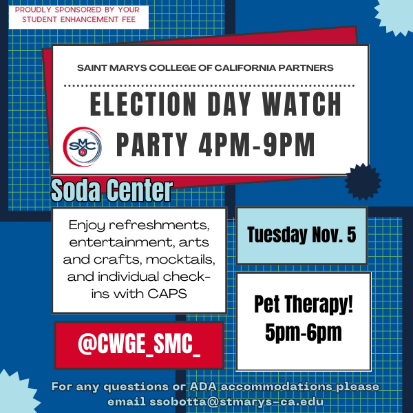 Join us for an Election Day Watch Party in the Soda Center!