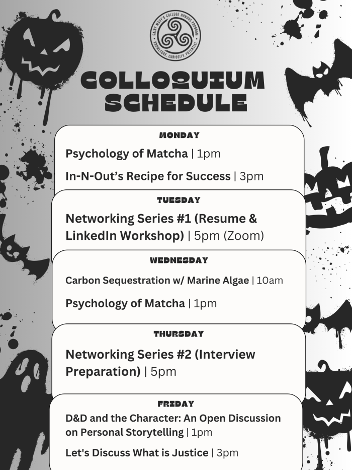 Honors Colloquia Flyer for Week 9 FA24