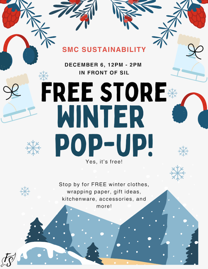 Free Store Winter Pop-up, December 6, 12pm - 2pm, in front of SIL.