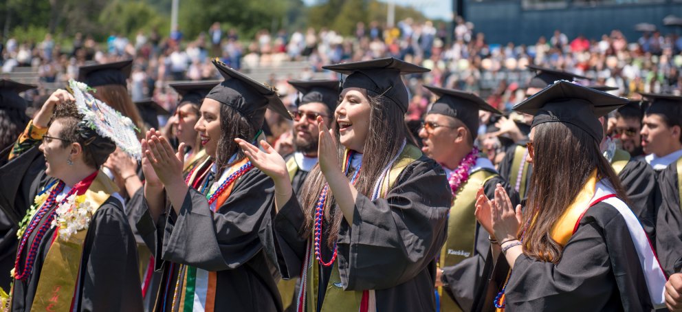 Students clapping at Saint Mary's College Commencement