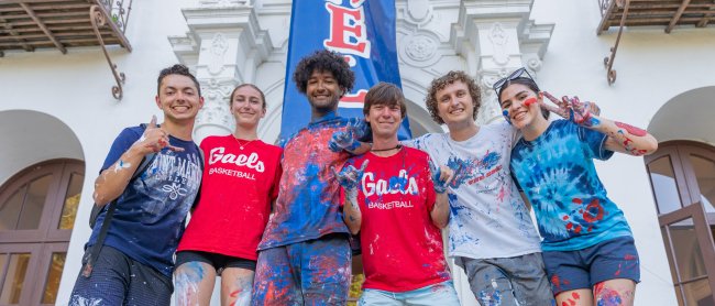 Students cheering at Saint Mary's College of California 