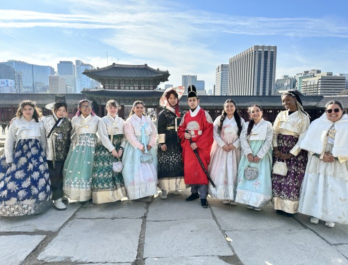 Group standing in Seoul