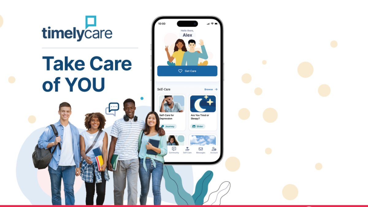 Timely Care App screen taking care of you